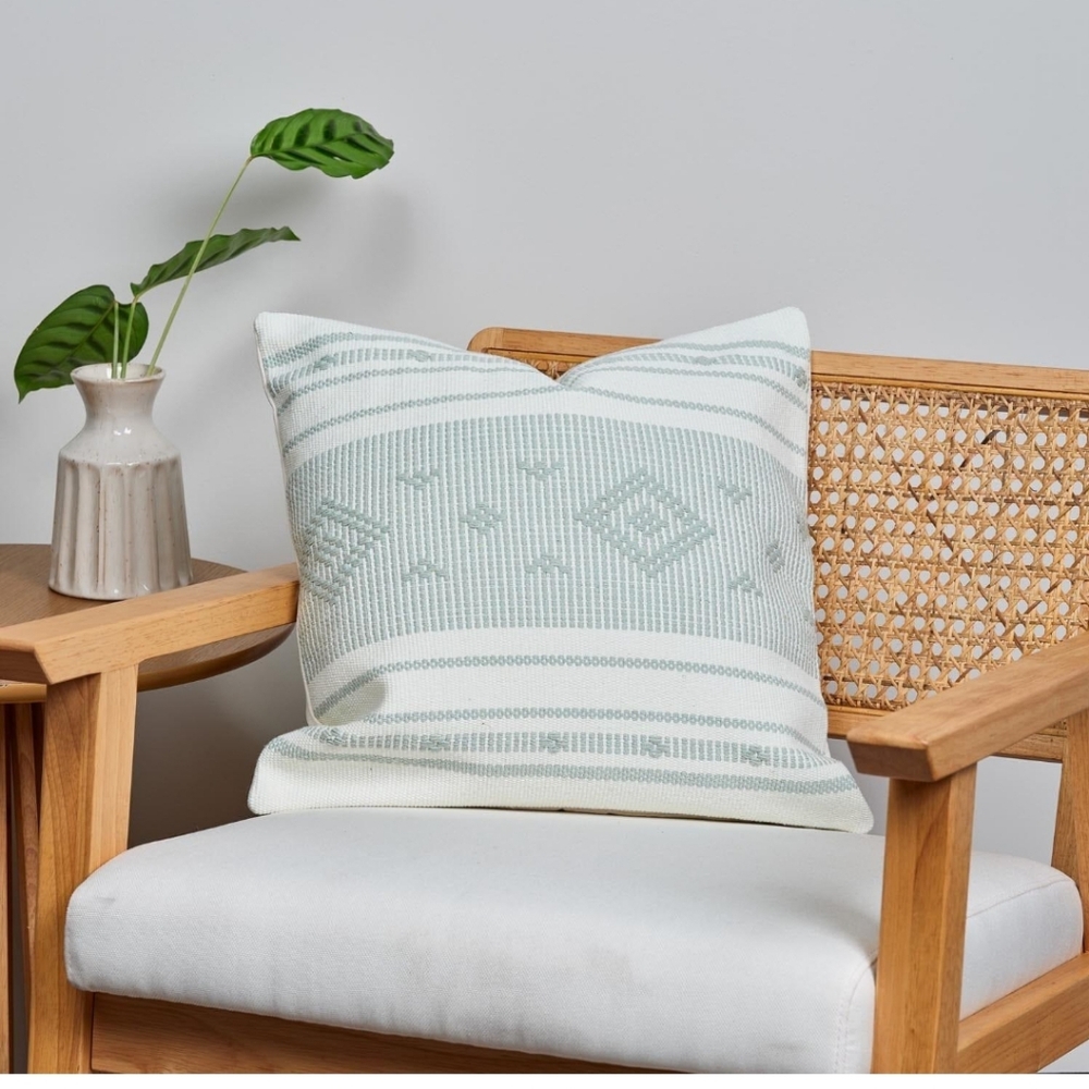 Sheffiled Homes Laura James  pillow covers set of 2 NWT. Green Aztec embroidered